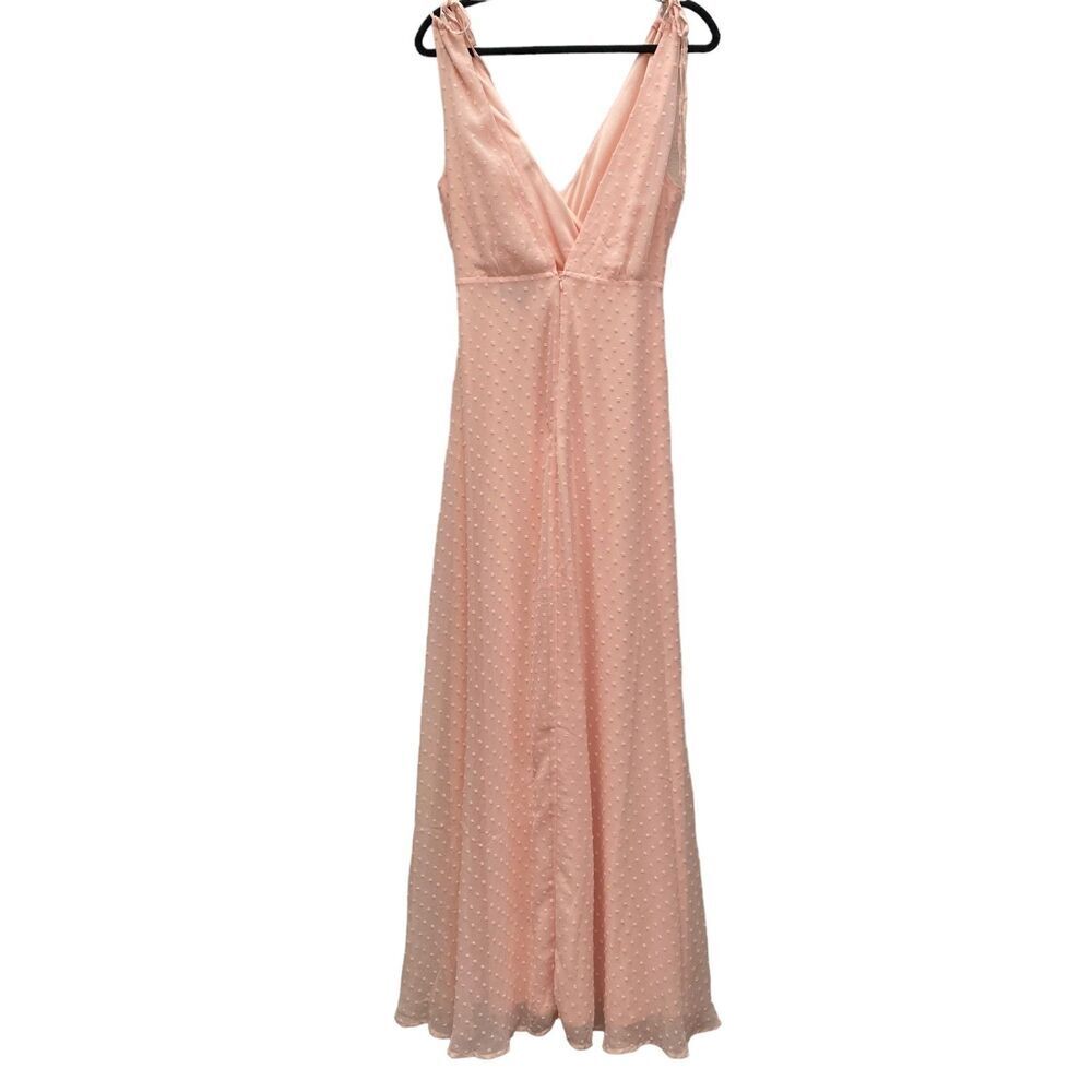 LULUS Romantic Possibilities True Blush Swiss Dot Maxi Dress Size M - Picture 9 of 13